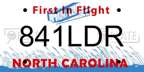 841LDR North Carolina License Plate