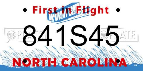 841S45 North Carolina License Plate