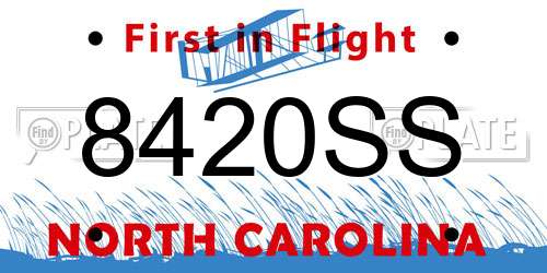 8420SS North Carolina License Plate