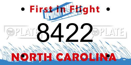8422 North Carolina License Plate