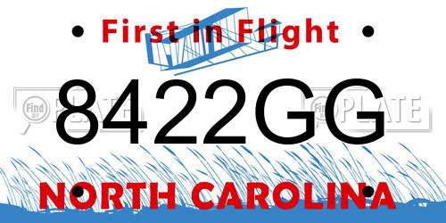 8422GG North Carolina License Plate