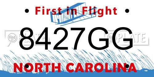 8427GG North Carolina License Plate