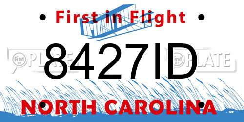 8427ID North Carolina License Plate