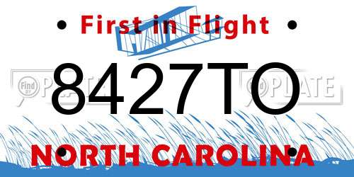 8427TO North Carolina License Plate