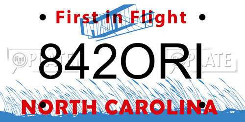 842ORI North Carolina License Plate