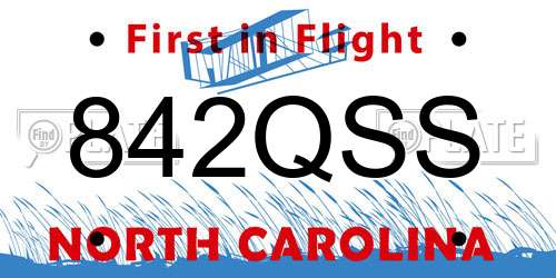 842QSS North Carolina License Plate