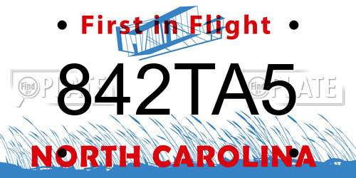 842TA5 North Carolina License Plate
