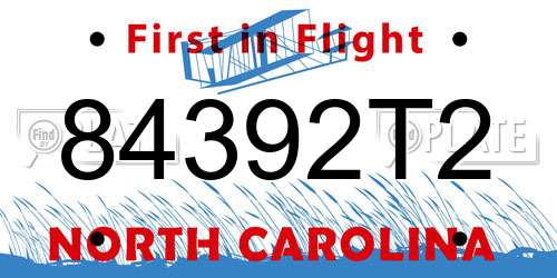 84392T2 North Carolina License Plate