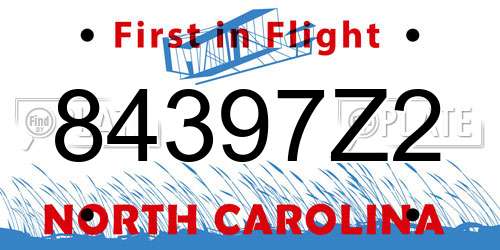 84397Z2 North Carolina License Plate
