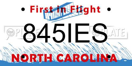 845IES North Carolina License Plate