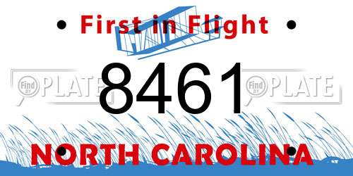 8461 North Carolina License Plate