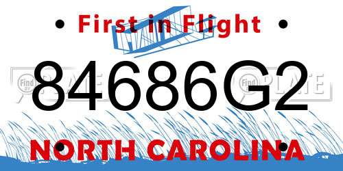 84686G2 North Carolina License Plate