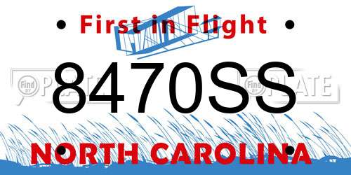 8470SS North Carolina License Plate