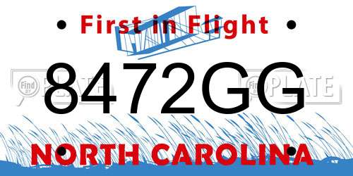 8472GG North Carolina License Plate