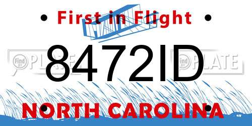 8472ID North Carolina License Plate