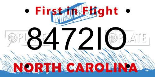 8472IO North Carolina License Plate