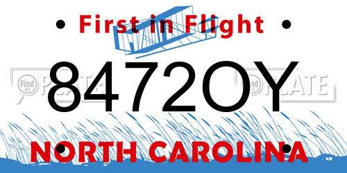 8472OY North Carolina License Plate