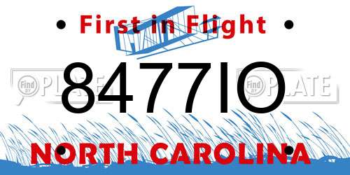 8477IO North Carolina License Plate