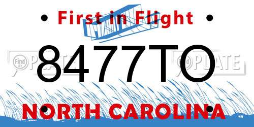 8477TO North Carolina License Plate