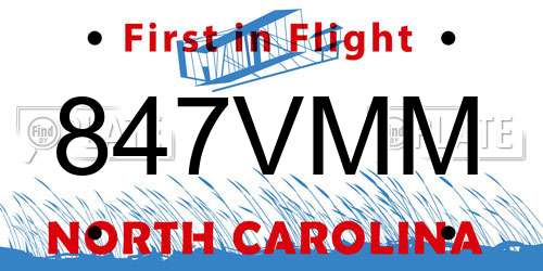847VMM North Carolina License Plate