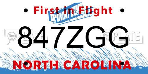847ZGG North Carolina License Plate