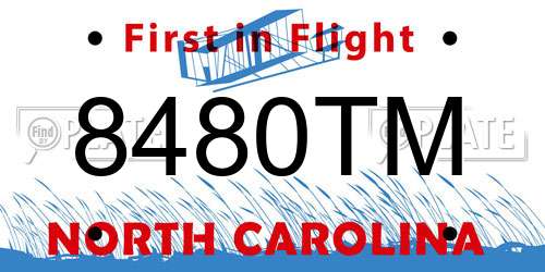 8480TM North Carolina License Plate