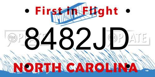 8482JD North Carolina License Plate