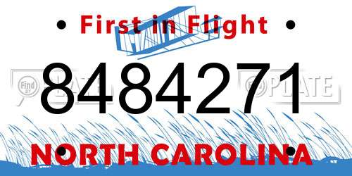 8484271 North Carolina License Plate