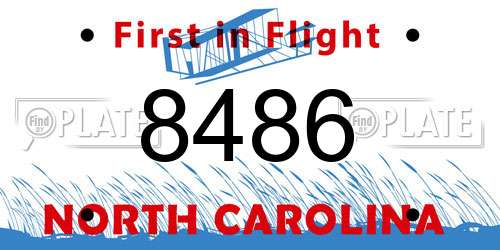 8486 North Carolina License Plate