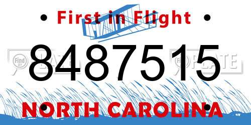 8487515 North Carolina License Plate
