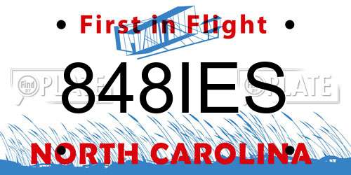 848IES North Carolina License Plate