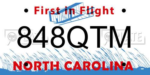 848QTM North Carolina License Plate