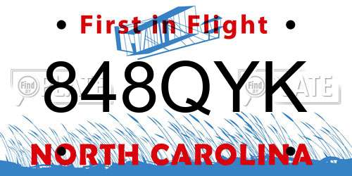 848QYK North Carolina License Plate