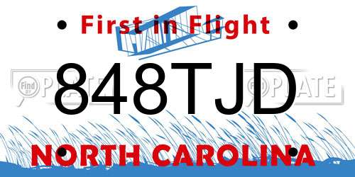 848TJD North Carolina License Plate