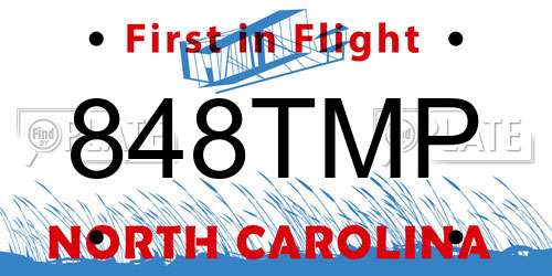 848TMP North Carolina License Plate
