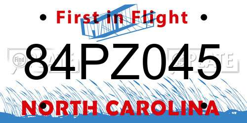 84PZ045 North Carolina License Plate