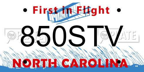850STV North Carolina License Plate