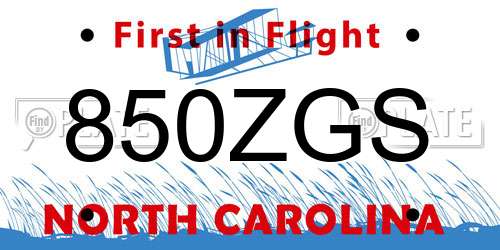 850ZGS North Carolina License Plate