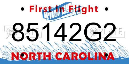 85142G2 North Carolina License Plate