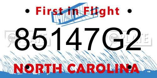 85147G2 North Carolina License Plate