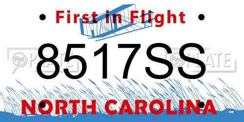 8517SS North Carolina License Plate
