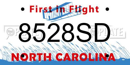 8528SD North Carolina License Plate