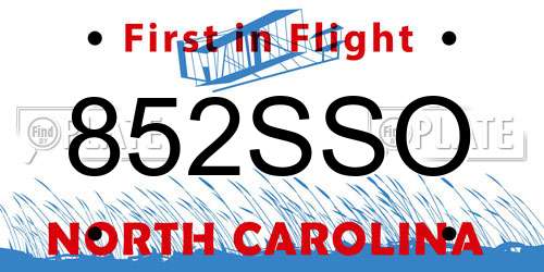 852SSO North Carolina License Plate