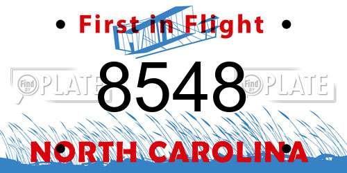 8548 North Carolina License Plate