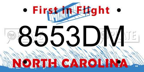 8553DM North Carolina License Plate