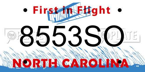 8553SO North Carolina License Plate