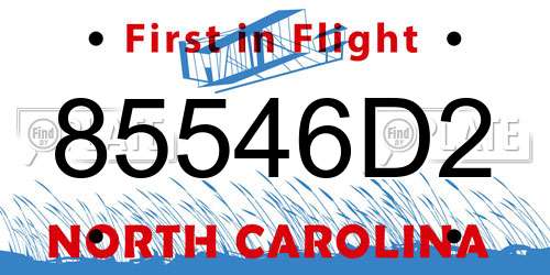 85546D2 North Carolina License Plate