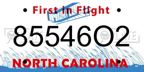 85546O2 North Carolina License Plate