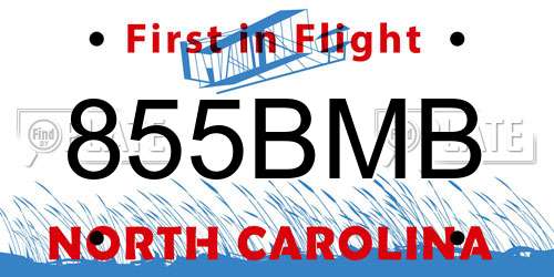 855BMB North Carolina License Plate