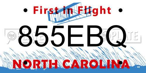 855EBQ North Carolina License Plate